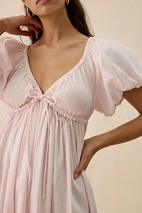 Muse Assembly Erin Puff Sleeve Empire Waist Midi Dress