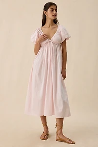 Muse Assembly Erin Puff Sleeve Empire Waist Midi Dress