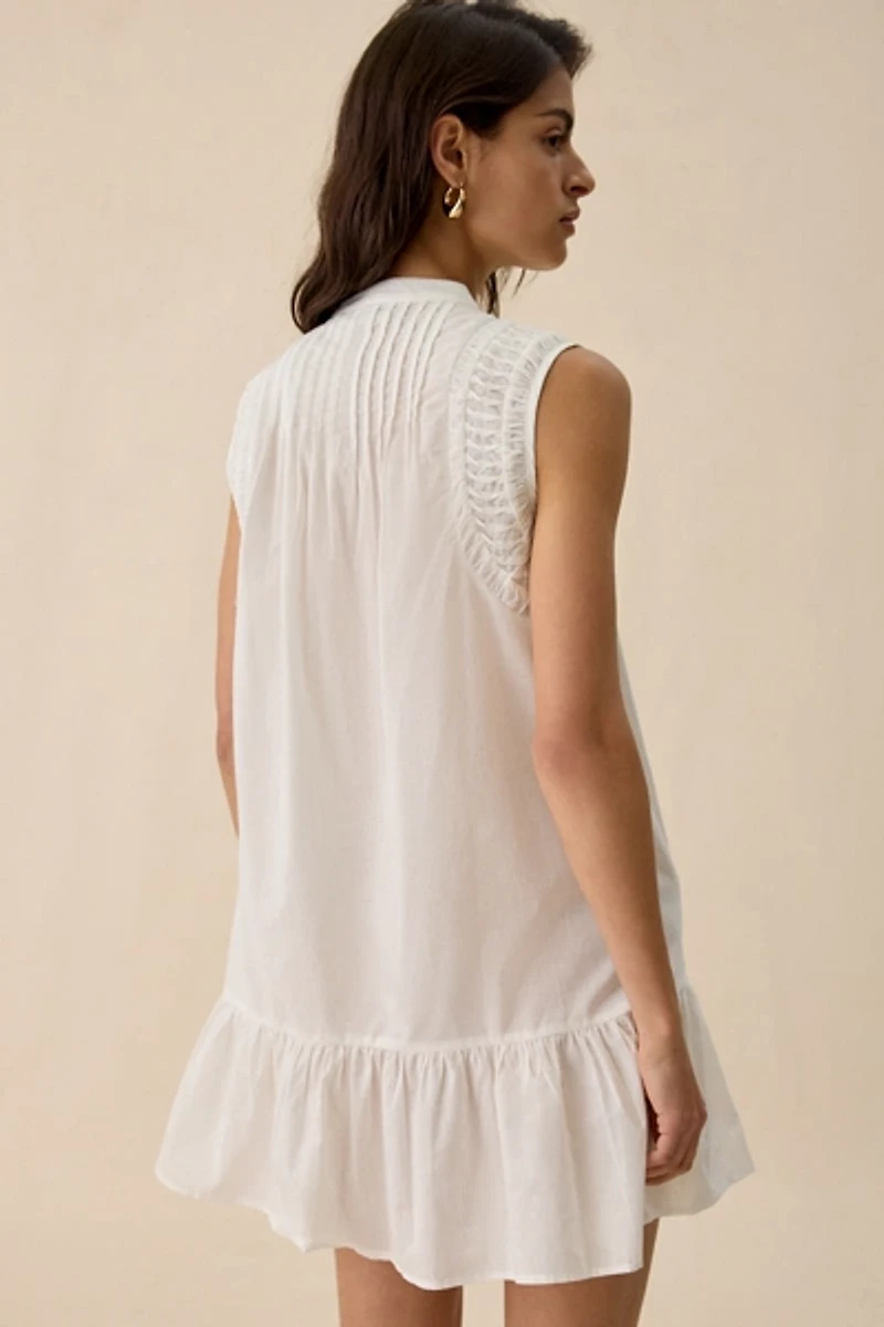 Muse Assembly Lisa Pintuck Cotton Mini Dress