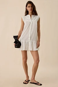 Muse Assembly Lisa Pintuck Cotton Mini Dress