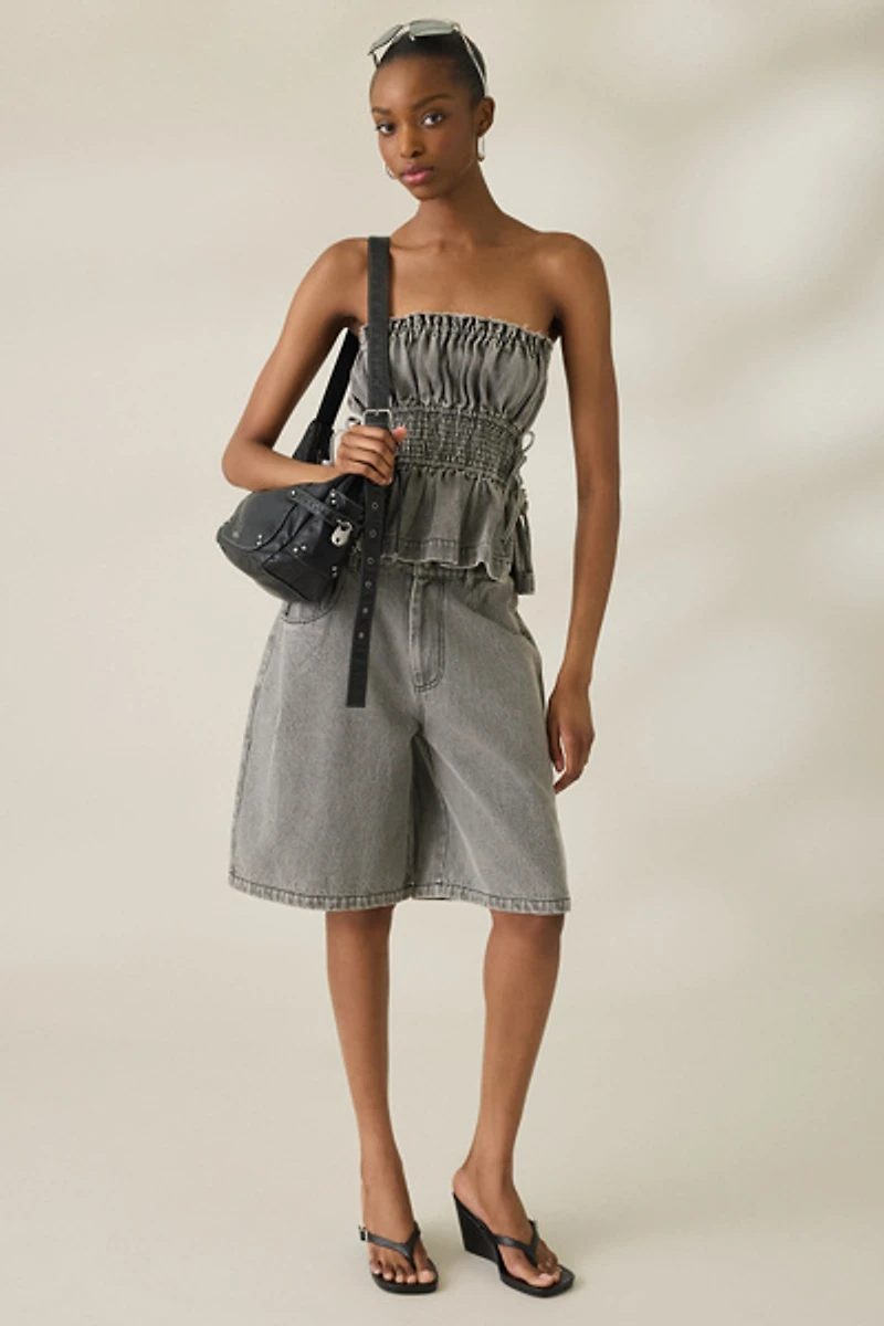 Muse Assembly Jane Side-Tie Denim Tube Top