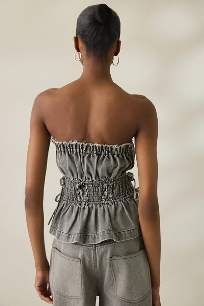 Muse Assembly Jane Side-Tie Denim Tube Top