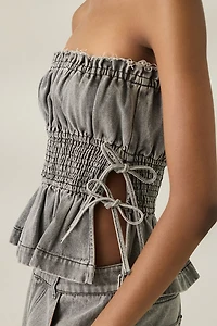 Muse Assembly Jane Side-Tie Denim Tube Top