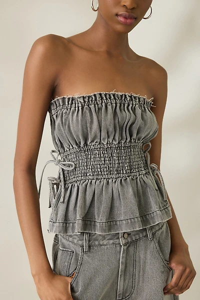 Muse Assembly Jane Side-Tie Denim Tube Top