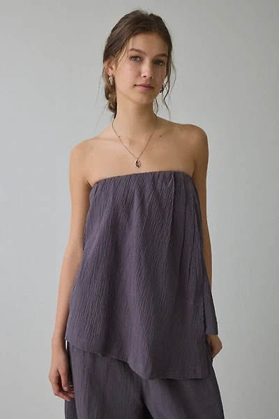 Muse Assembly Fern Asymmetric Wrap Strapless Top