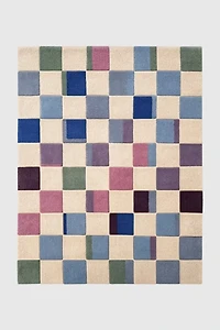Jubi Watercolor Checkered Hand Tufted Wool Rug