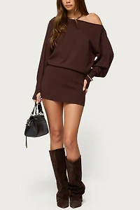 Edikted Eve Off Shoulder Knit Mini Dress