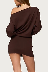 Edikted Eve Off Shoulder Knit Mini Dress