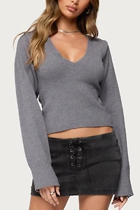 Edikted Stacie V Neck Sweater