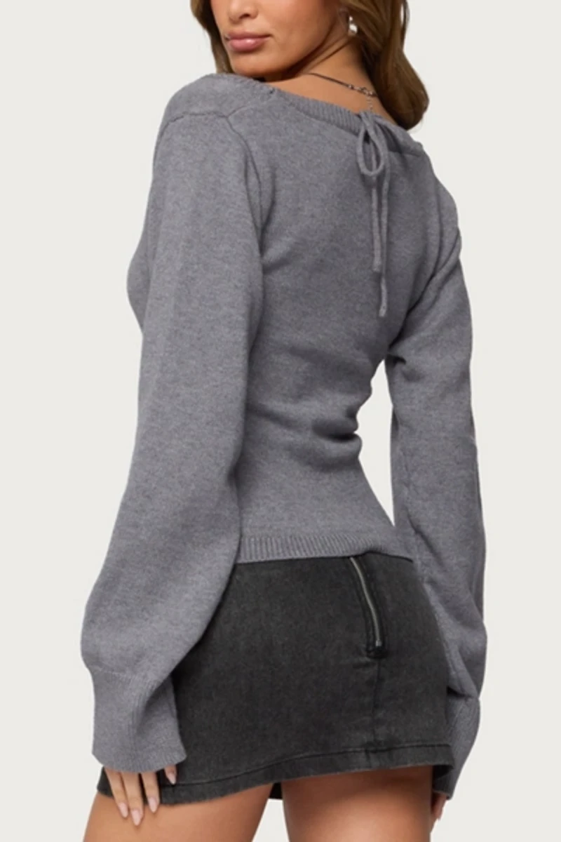 Edikted Stacie V Neck Sweater