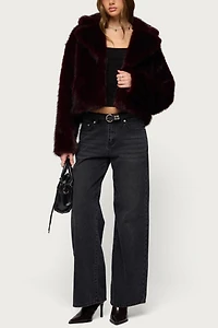 Edikted Kamilah Oversized Faux Fur Coat