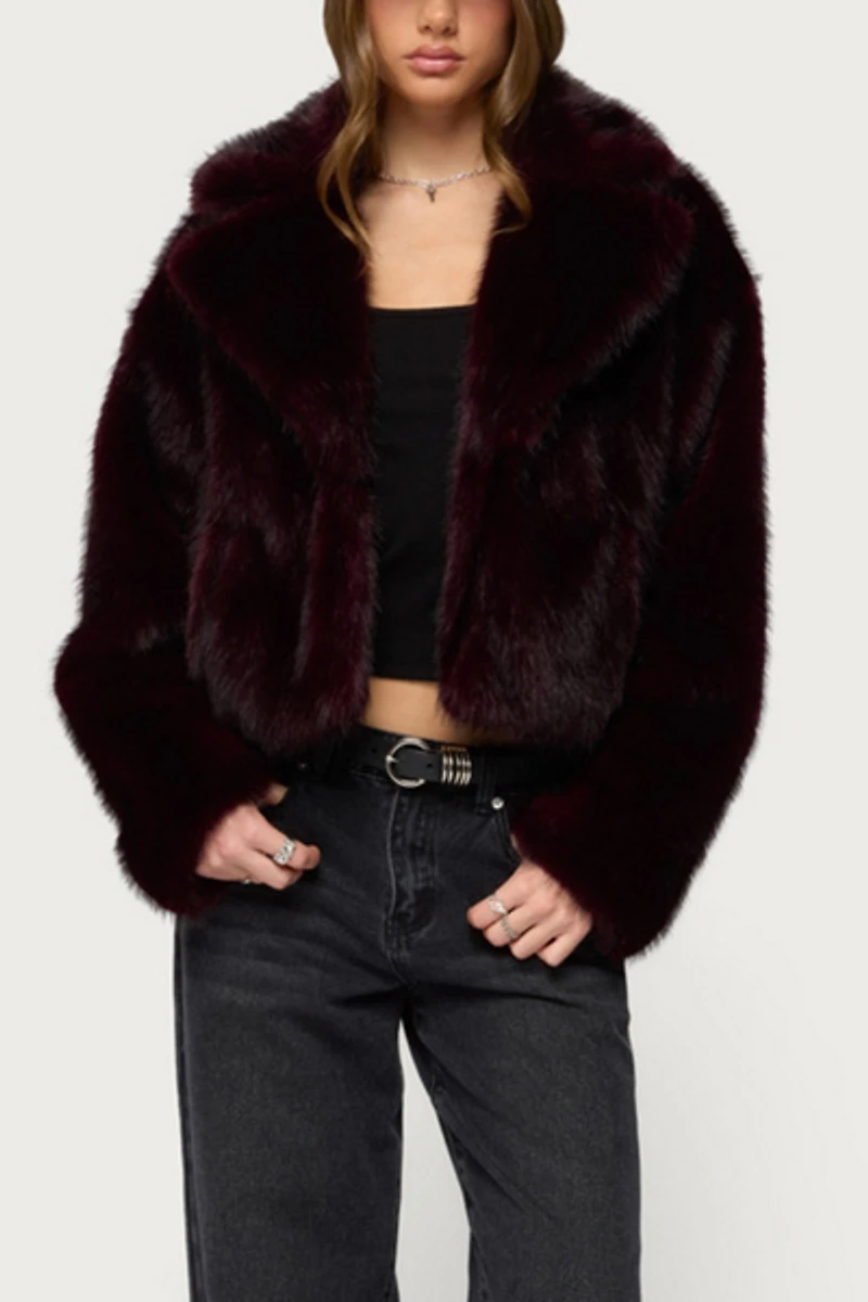 Edikted Kamilah Oversized Faux Fur Coat