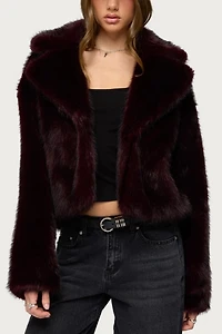 Edikted Kamilah Oversized Faux Fur Coat