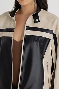 Miss Me Dove Noir Leather Jacket