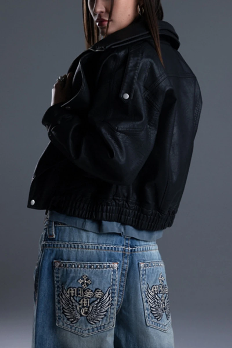 Miss Me Lonnie Leather Jacket