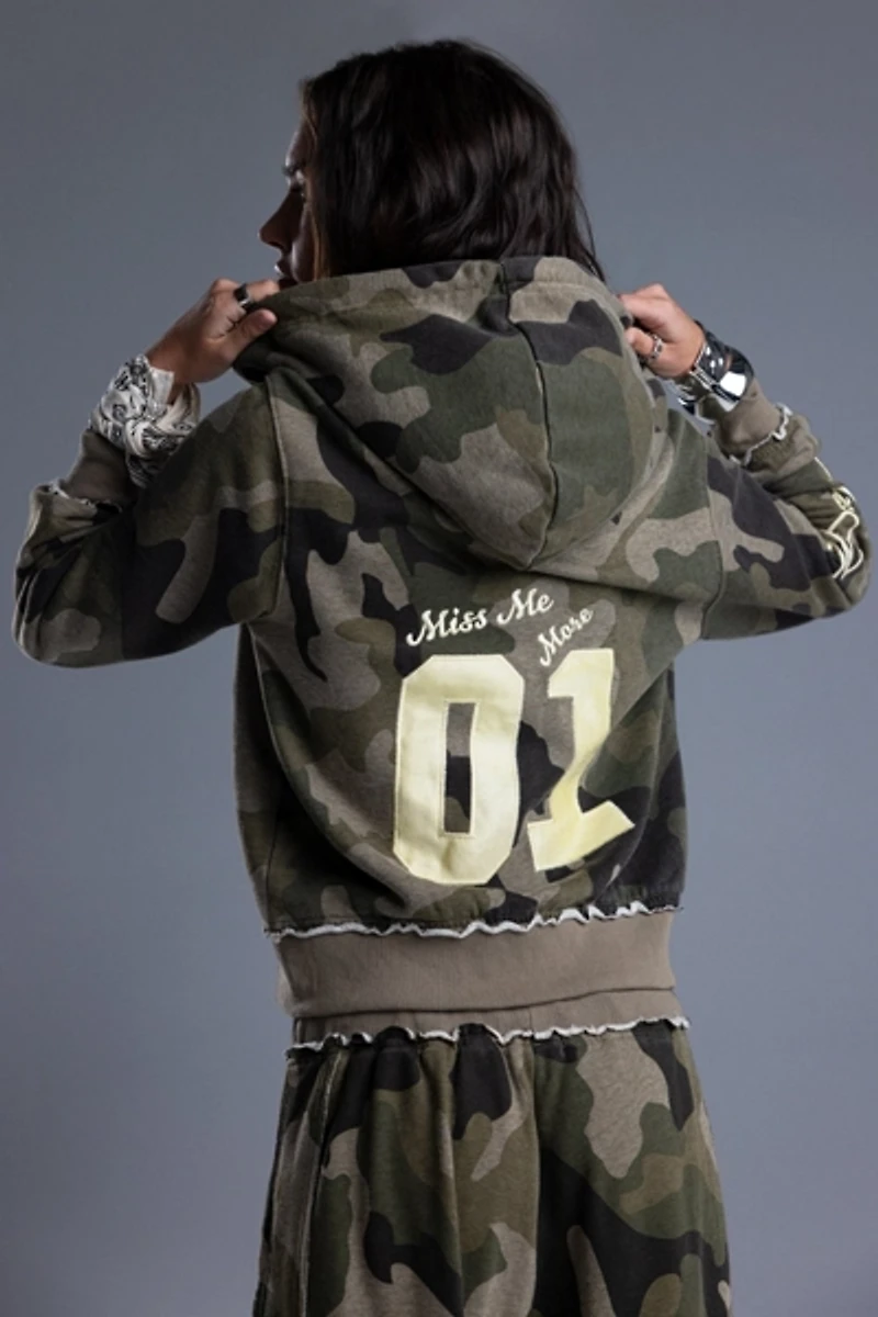 Miss Me Sadie Camo Zip Up Hoodie