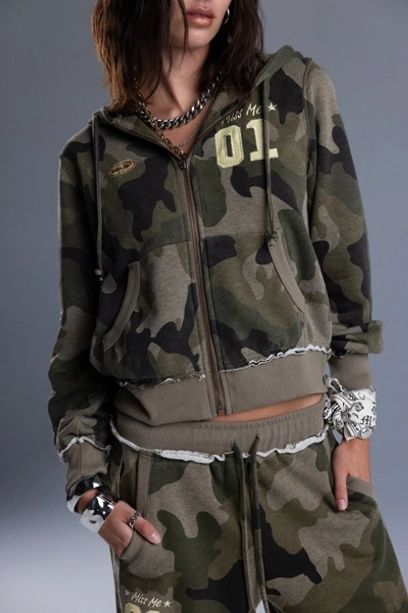Miss Me Sadie Camo Zip Up Hoodie