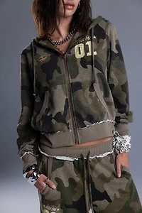 Miss Me Sadie Camo Zip Up Hoodie