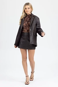 Miss Me Leanne Leather Mini Skirt