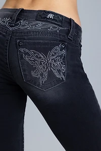 Miss Me Risa Butterfly Bootcut Jean
