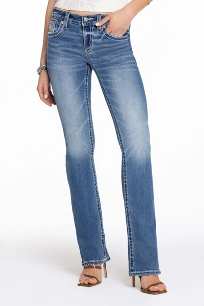 Miss Me Maven Logo Bootcut Jean