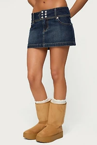 Edikted Fatama Denim Mini Skirt