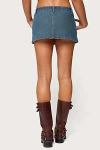 Edikted Josiee Stretchy Denim Mini Skort