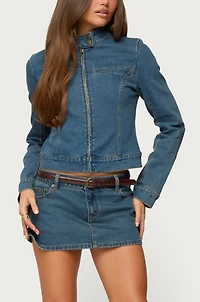 Edikted Josiee Stretchy Denim Mini Skort