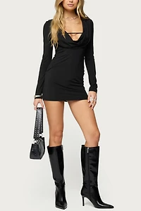 Edikted Nairobie Cowl Neck Mini Dress
