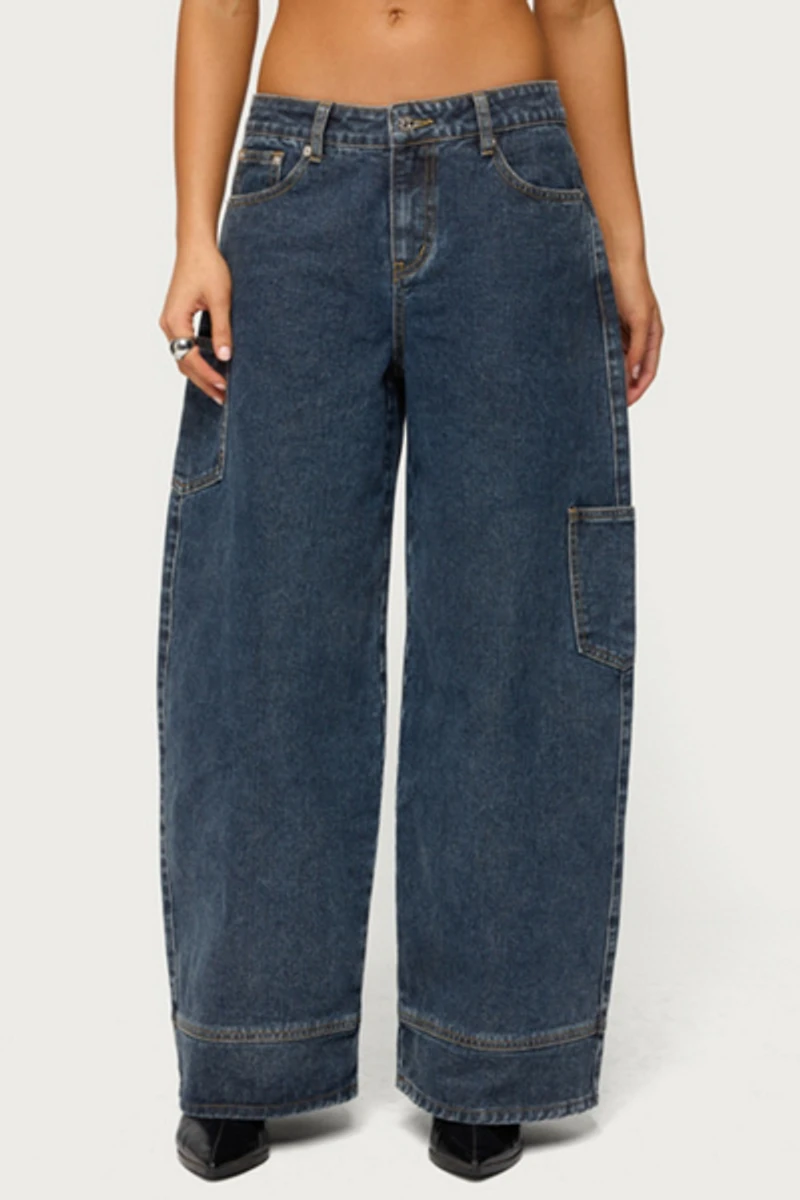 Edikted Nea Pocket Low Rise Baggy Jeans
