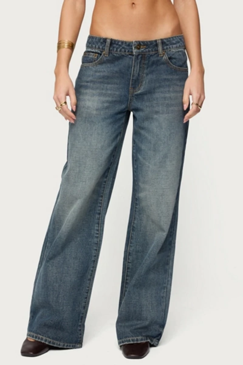 Edikted Della Waist Scarf Low Rise Baggy Jean