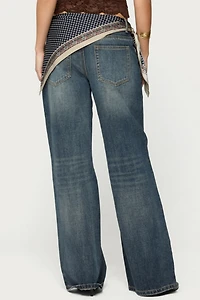 Edikted Della Waist Scarf Low Rise Baggy Jean