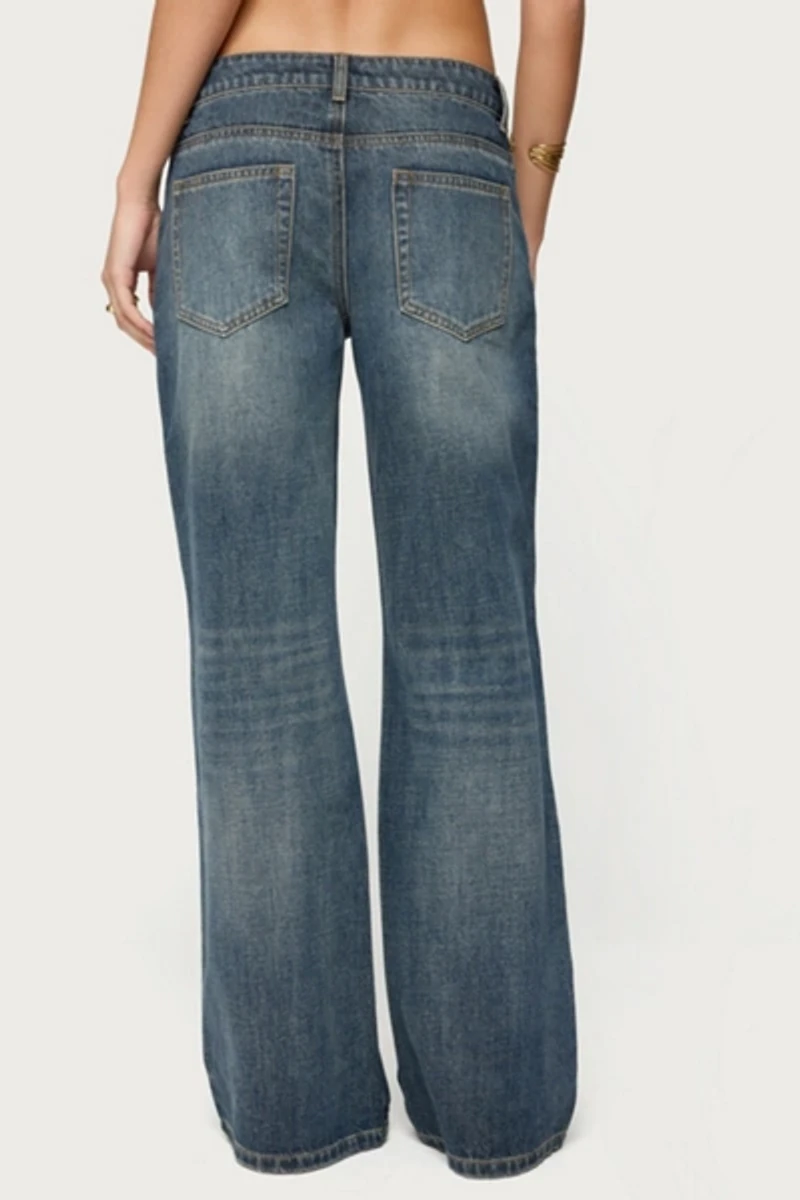 Edikted Della Waist Scarf Low Rise Baggy Jean