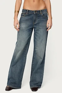 Edikted Della Waist Scarf Low Rise Baggy Jean