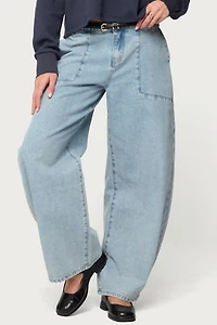Edikted Jolie Low Rise Barrel Jean
