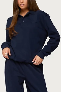 Edikted Jayce Oversized Polo Sweatshirt