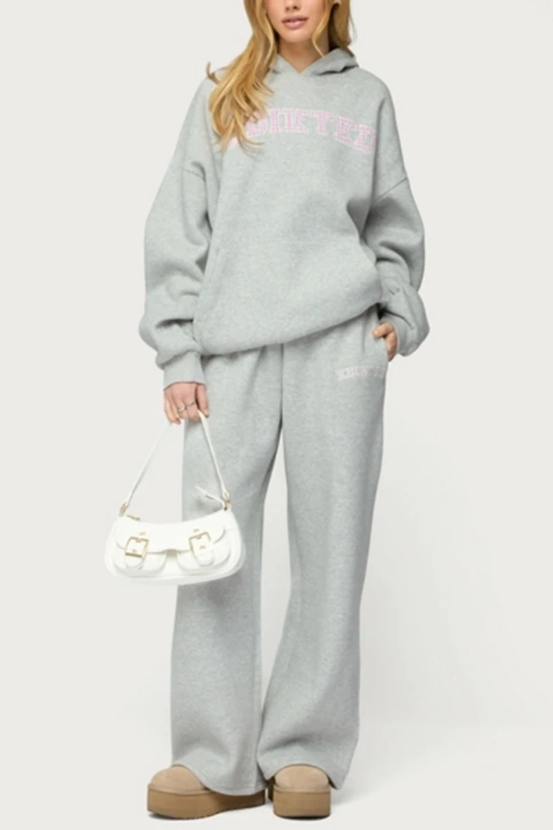 Edikted Lover Wide Leg Sweatpants