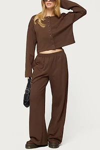 Edikted Binah Oversized French Terry Button Up Sweatshirt