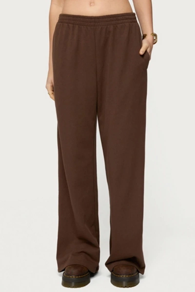 Edikted Binah Wide Leg Terry Sweatpants