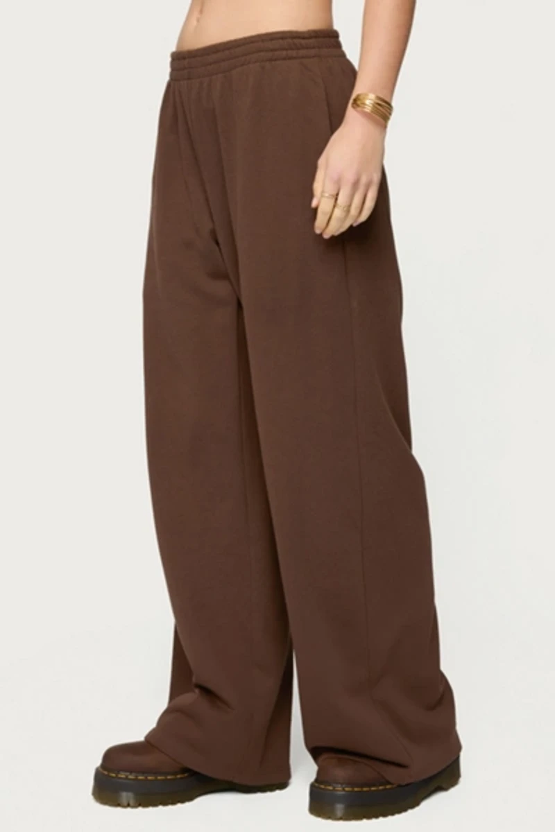 Edikted Binah Wide Leg Terry Sweatpants