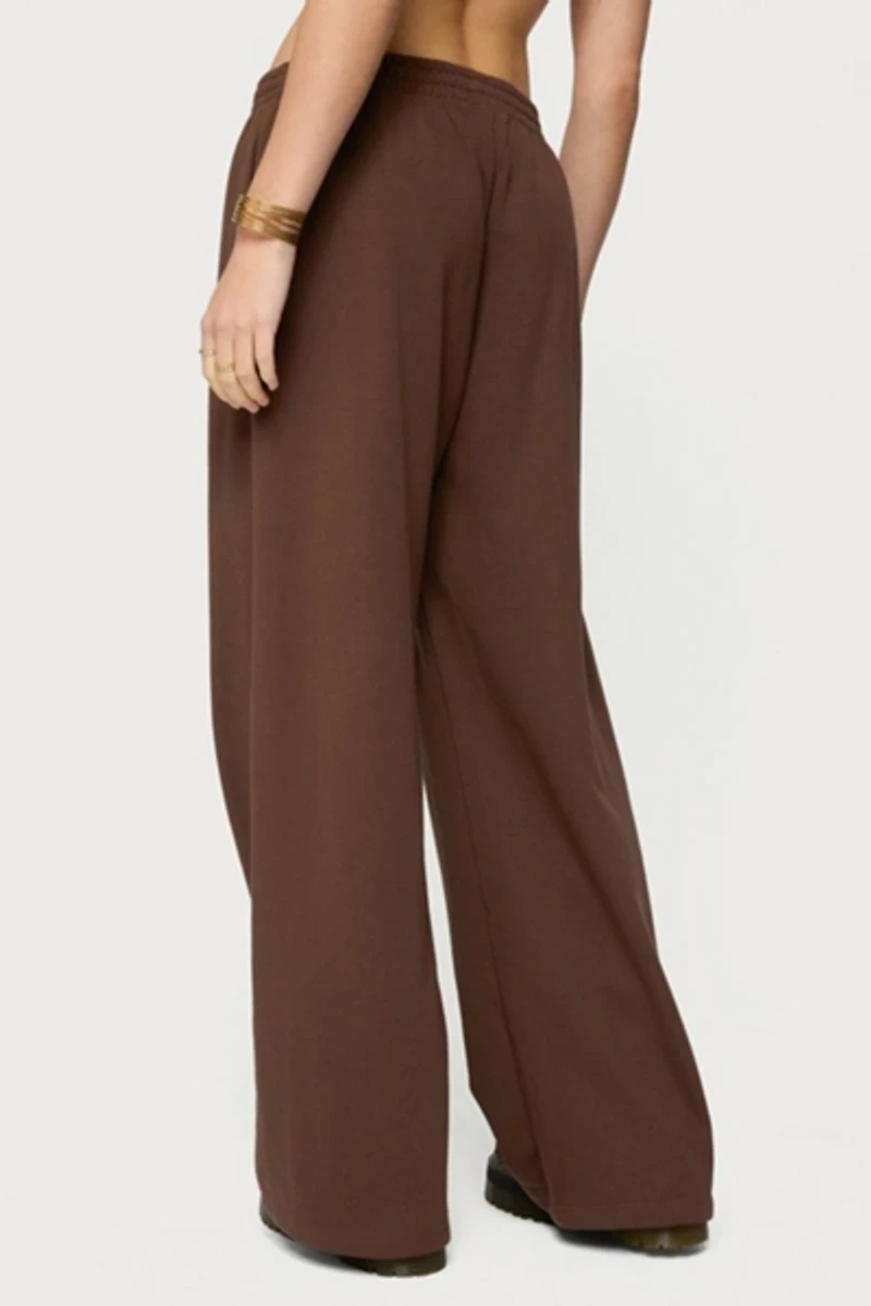 Edikted Binah Wide Leg Terry Sweatpants