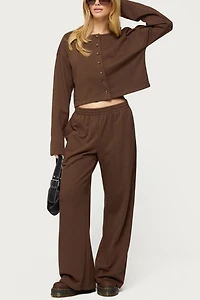 Edikted Binah Wide Leg Terry Sweatpants