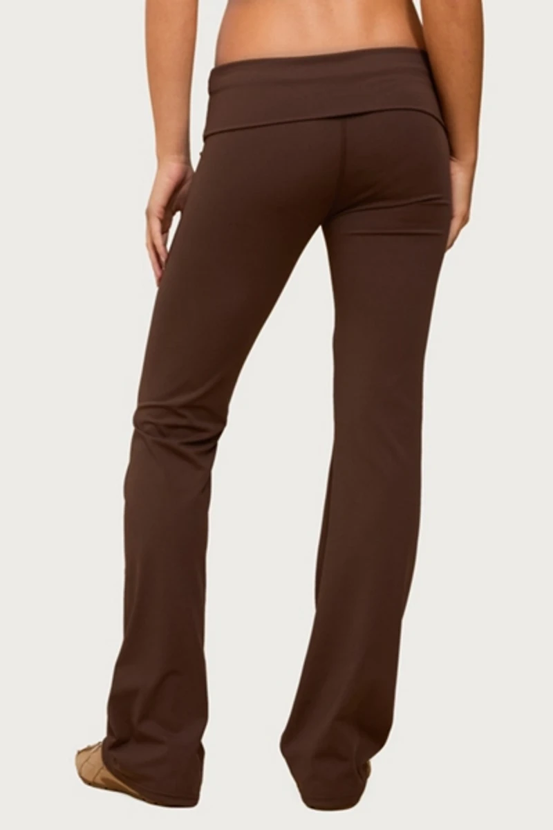 Edikted Oriane Foldover Flared Leggings