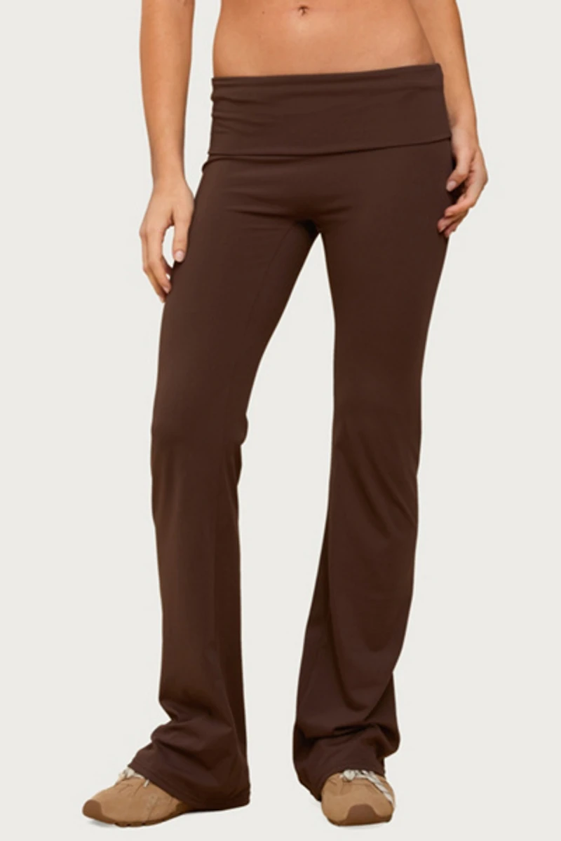 Edikted Oriane Foldover Flared Leggings