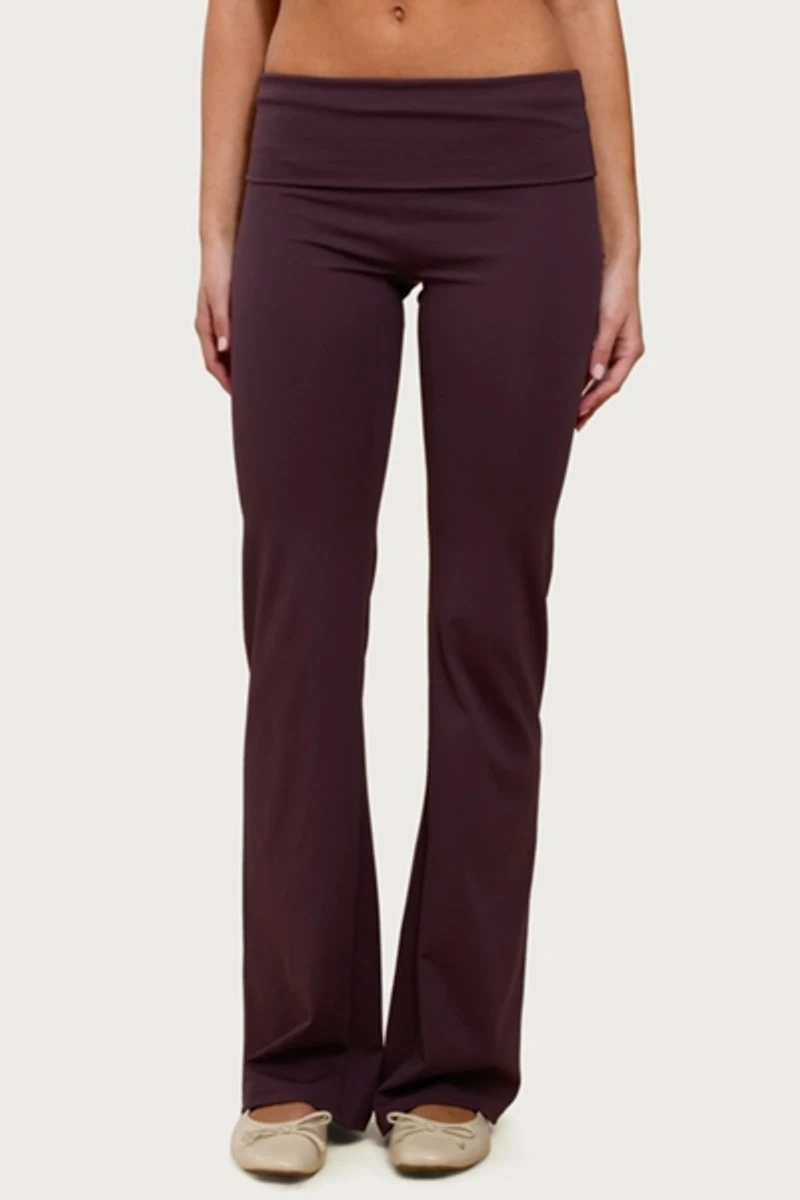 Edikted Oriane Foldover Flared Leggings