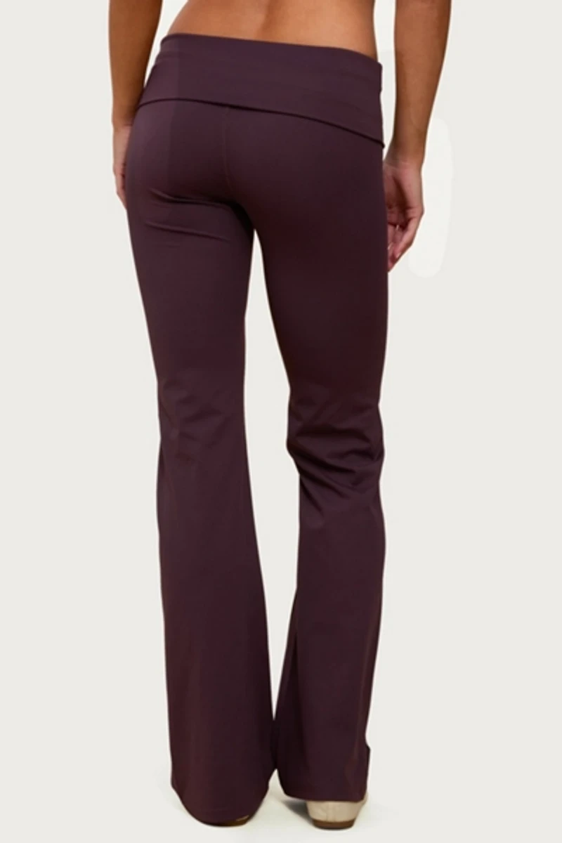 Edikted Oriane Foldover Flared Leggings