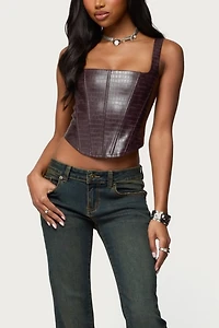 Edikted Shana Faux Croc Corset