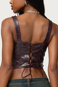 Edikted Shana Faux Croc Corset