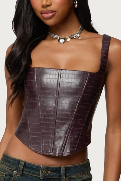 Edikted Shana Faux Croc Corset