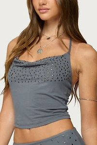 Edikted Klara Studded Cowl Neck Halter Top